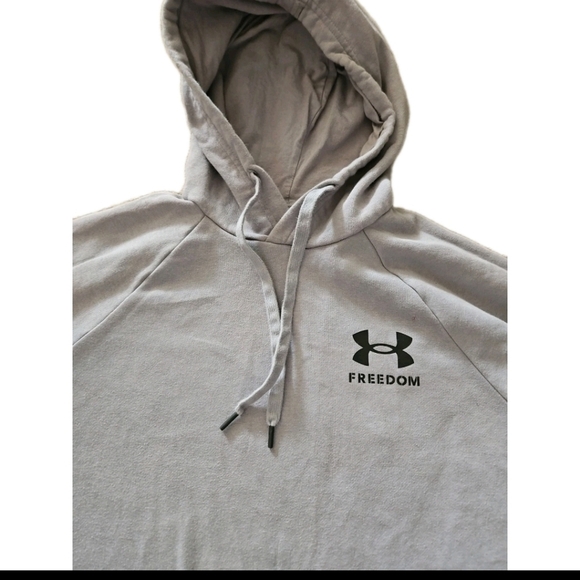 Under Armour Mens Freedom Flag Hoodie In Steel Medium Heather / Black M - Picture 7 of 13